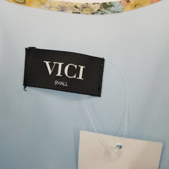 Vici Collection V-Neck Spaghetti Strap Slip Dress in Blue Size Small NEW - Picture 3 of 4